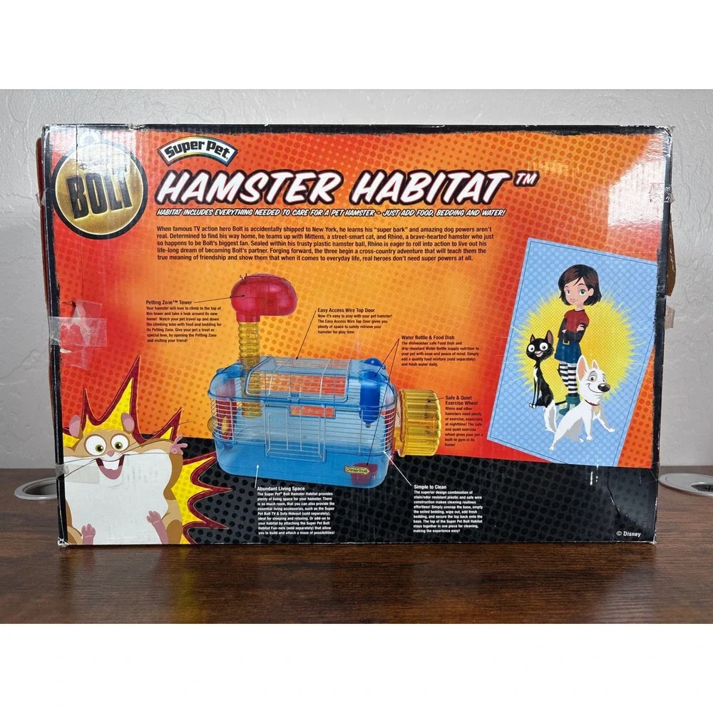 Disney Bolt Hamster Habitat Super Pet Small Animal Cage Blue Rhino Theme RARE